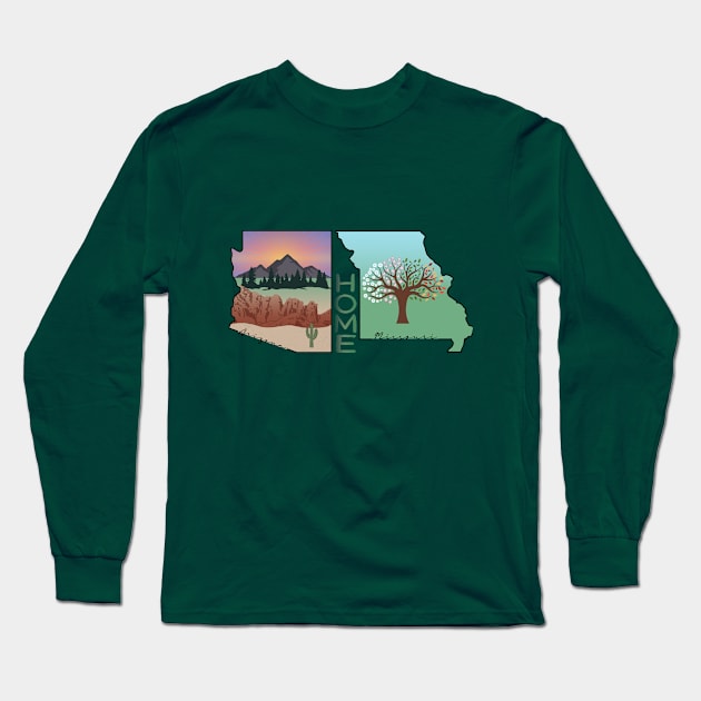 Moving from AZ to MO Long Sleeve T-Shirt by MamaT's Designs